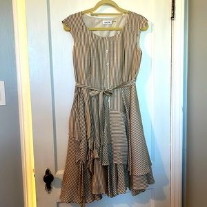 Calvin Klein Rayon Striped Dress- light weight, fitted, and flirty!